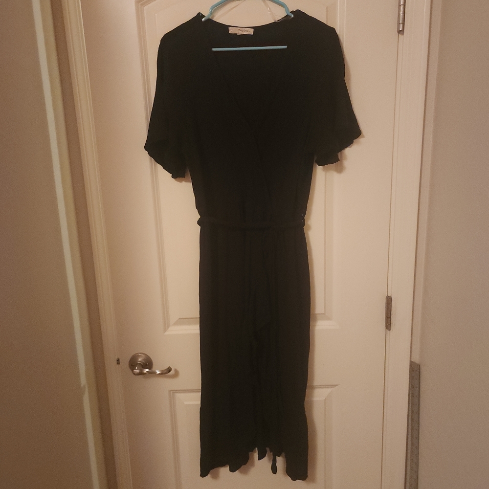 High-Low Faux Wrap Dress - Picture 8 of 8